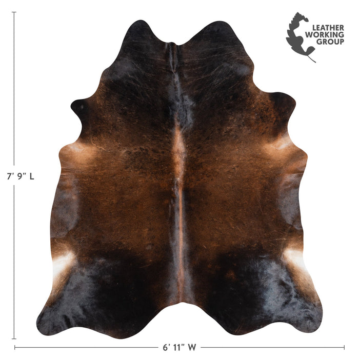 Brazilian Mahogany Cowhide Rug Size 7'9" L x 6'11" W 9944