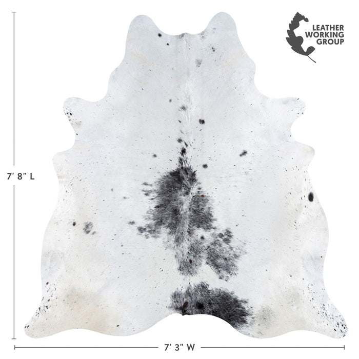 Brazilian Black and White Cowhide Rug Size 7'8" L x 7'3" W 9945