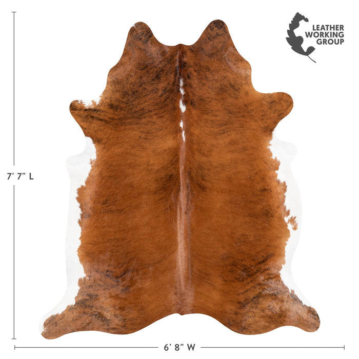 Brazilian Brindle White Belly Cowhide Rug Size 7'7" L x 6'8" W 9947