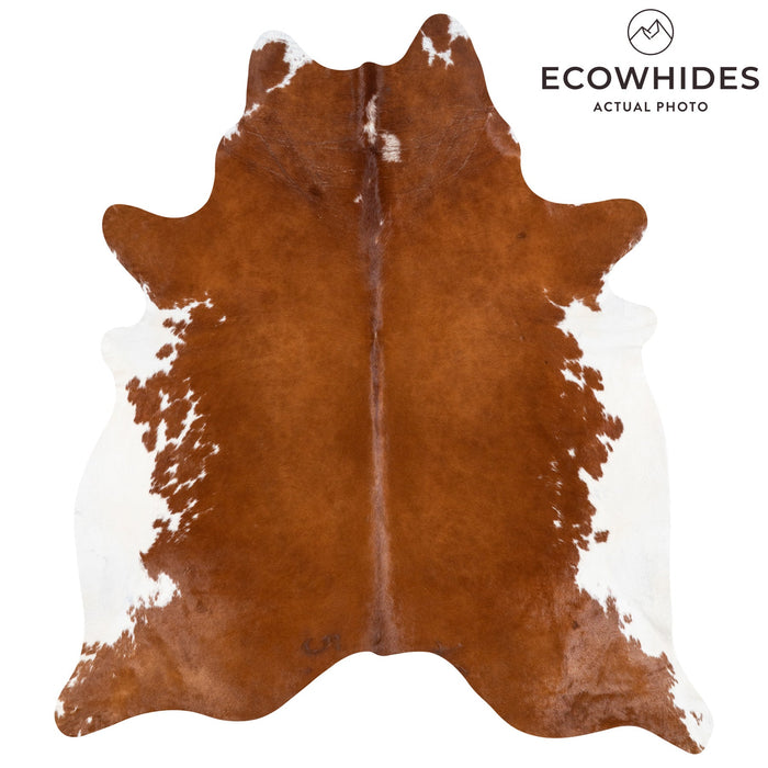 Brazilian Brown and White Cowhide Rug Size 8'3" L x 7'6" W 9950