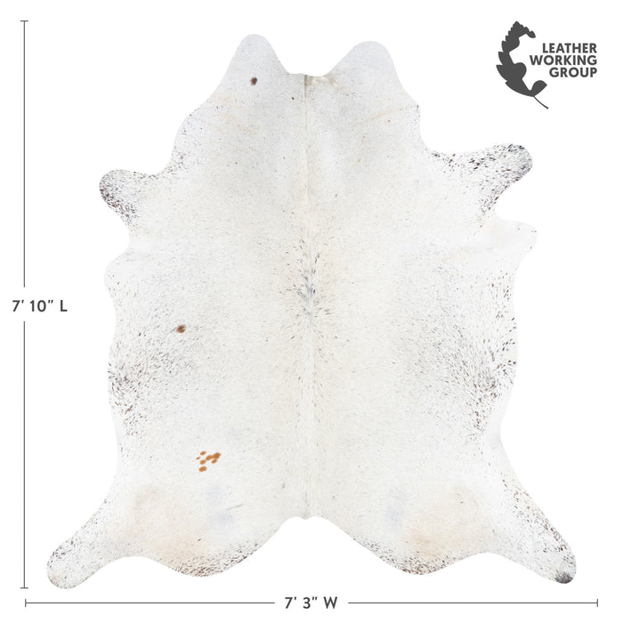Brazilian Black Salt and Pepper Cowhide Rug Size 7'10" L x 7'3" W 9954