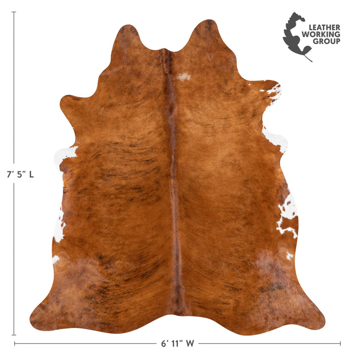 Brazilian Brindle Cowhide Rug Size 7'5" L x 6'11" W 9958