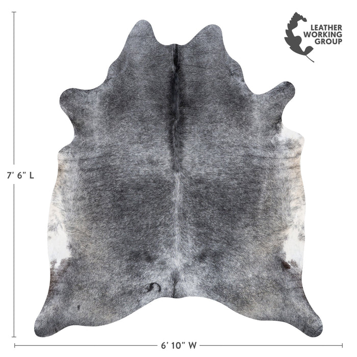 Brazilian Black Salt and Pepper Cowhide Rug Size 7'6" L x 6'10" W 9959