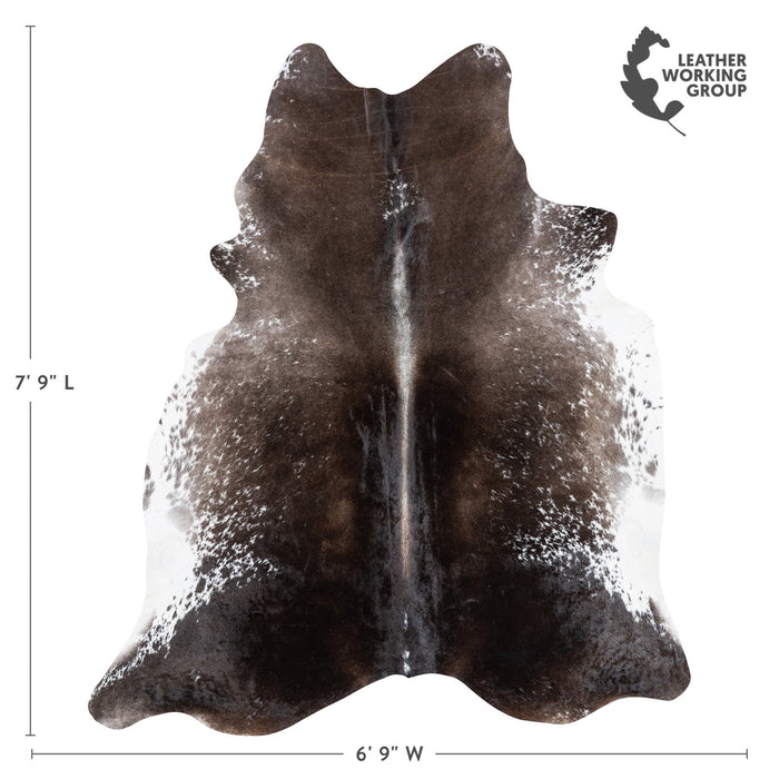 Brazilian Black Salt and Pepper Cowhide Rug Size 7'9" L x 6'9" W 9961