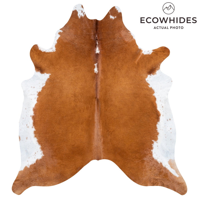 Brazilian Brown and White Cowhide Rug Size 8'5" L x 7'9" W 9962