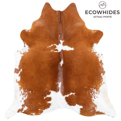 Brazilian Brown and White Cowhide Rug Size 8'2" L x 7'9" W 9966
