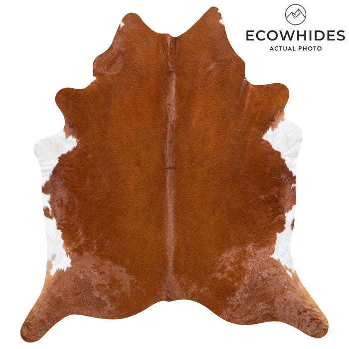 Brazilian Brown and White Cowhide Rug Size 7'10" L x 7'2" W 9976