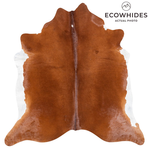 Brazilian Brown and White Cowhide Rug Size 7'4" L x 7'2" W 9977
