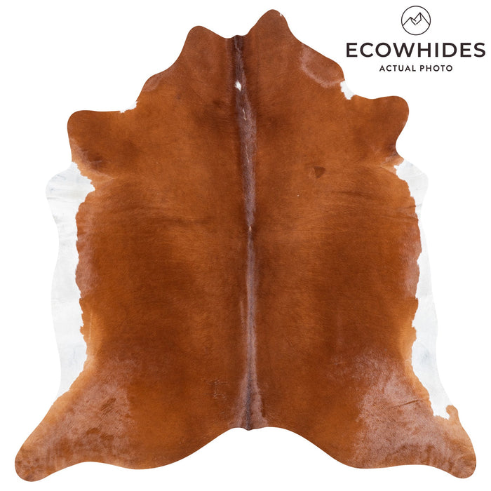 Brazilian Brown and White Cowhide Rug Size 7'4" L x 7'2" W 9977