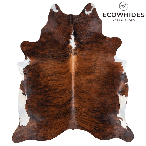 Brazilian Brindle White Belly Cowhide Rug Size 7'8" L x 6'8" W 9983