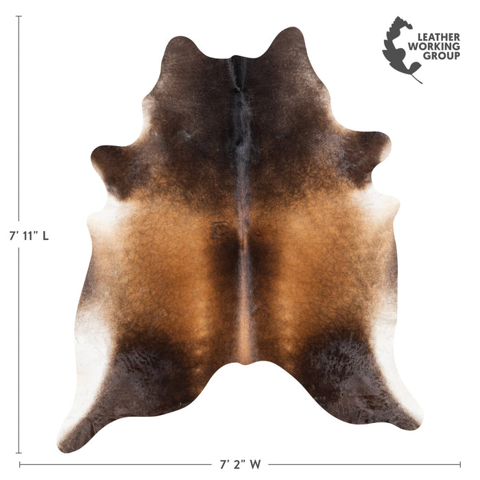 Brazilian Mahogany Cowhide Rug Size 7'11" L x 7'2" W 9994