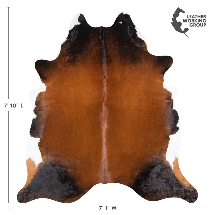 Brazilian Mahogany Cowhide Rug Size 7'10" L x 7'1" W 9995