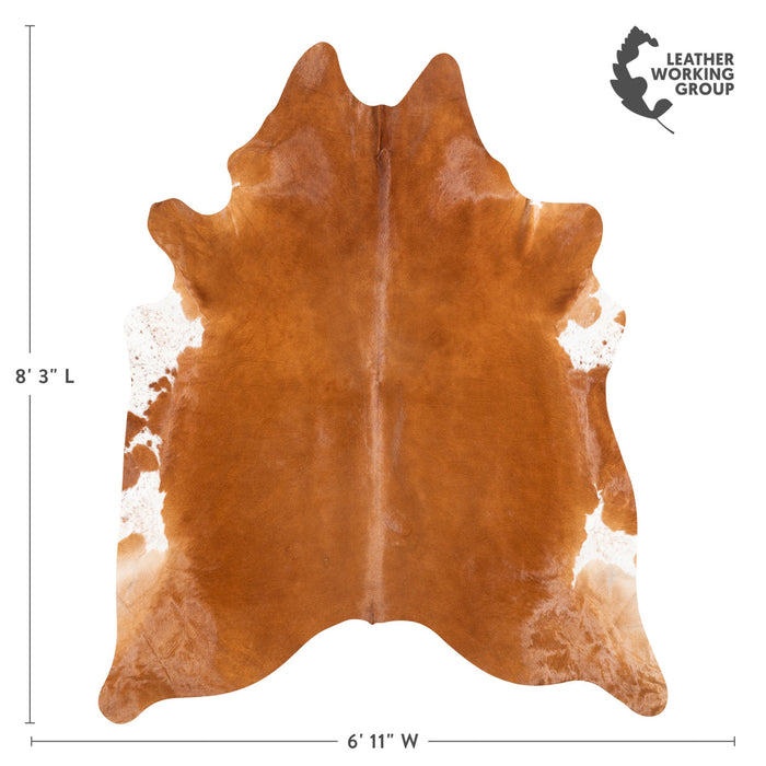 Brazilian Brown Cowhide Rug Size 8'3" L x 6'11" W 9996