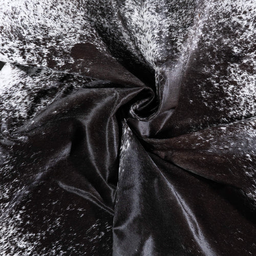 Brazilian Black Salt and Pepper Cowhide Rug Size 8'4" L x 7'0" W 6800
