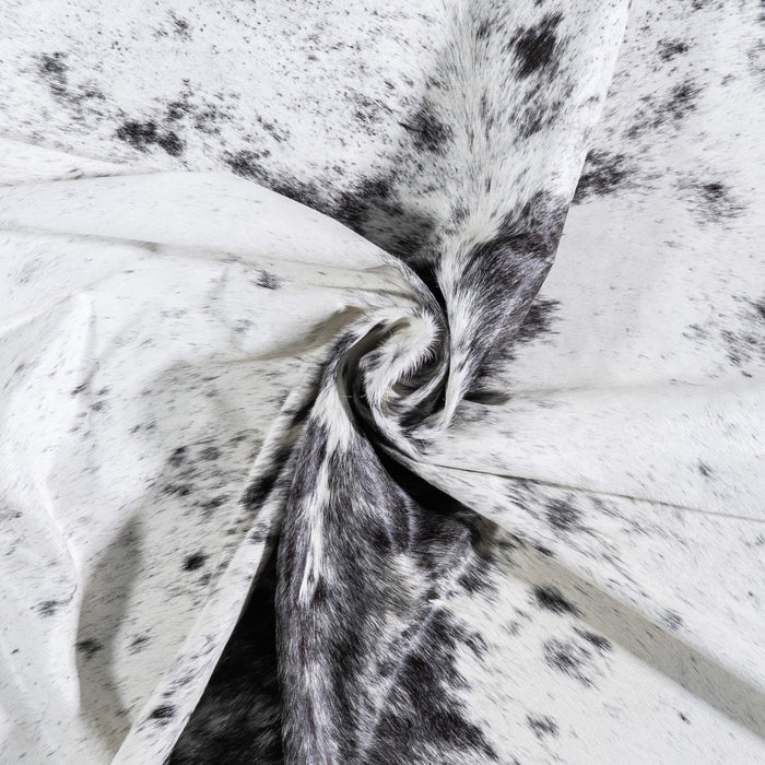 Brazilian Black Salt and Pepper Cowhide Rug Size 7'11" L x 7'3" W 6806