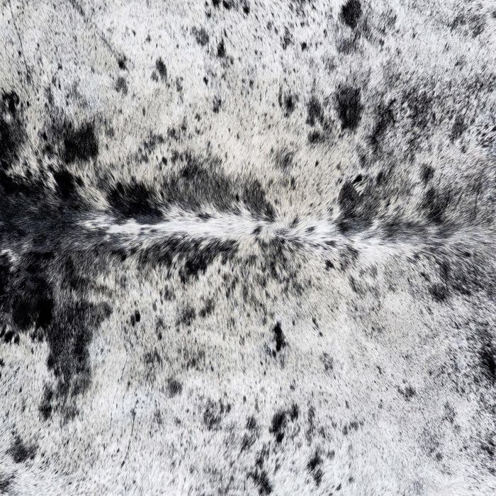 Brazilian Black Salt and Pepper Cowhide Rug Size 7'9" L x 7'0" W 6809