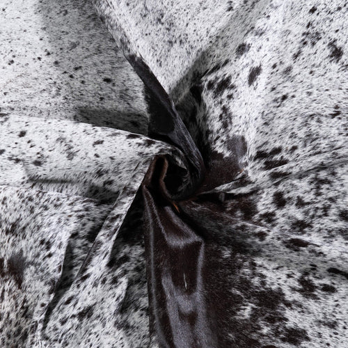 Brazilian Black Salt and Pepper Cowhide Rug Size 7'8" L x 7'0" W 6819