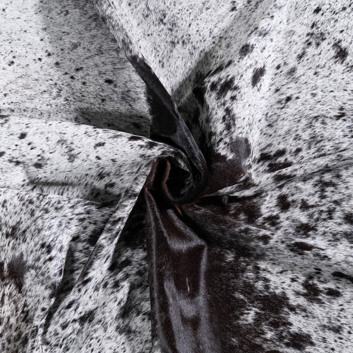 Brazilian Black Salt and Pepper Cowhide Rug Size 7'8" L x 7'0" W 6819
