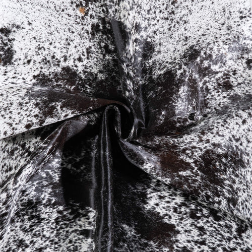Brazilian Black Salt and Pepper Cowhide Rug Size 6'10" L x 6'1" W 6824