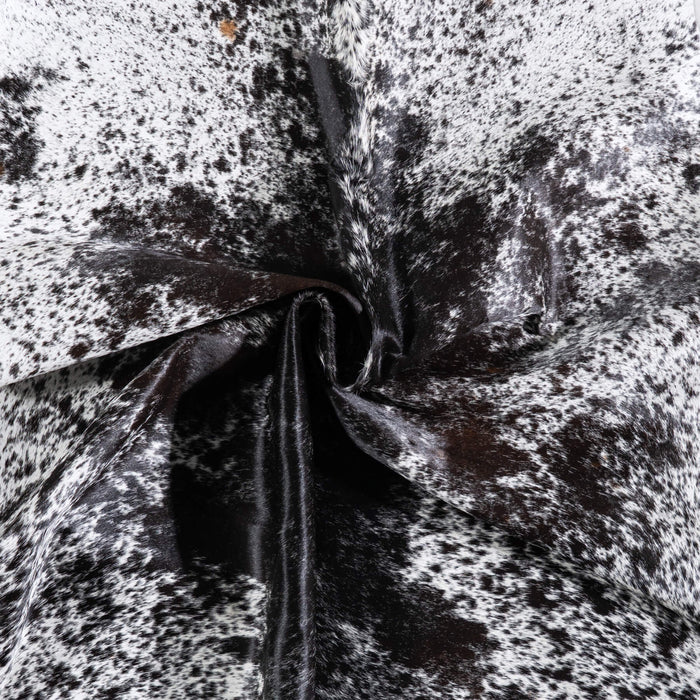 Brazilian Black Salt and Pepper Cowhide Rug Size 6'10" L x 6'1" W 6824