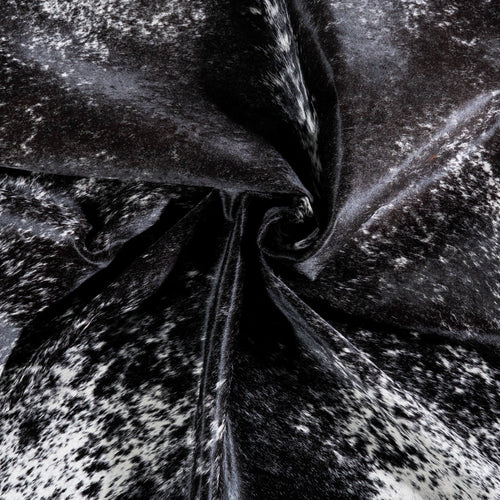 Brazilian Black Salt and Pepper Cowhide Rug Size 7'2" L x 6'2" W 6833
