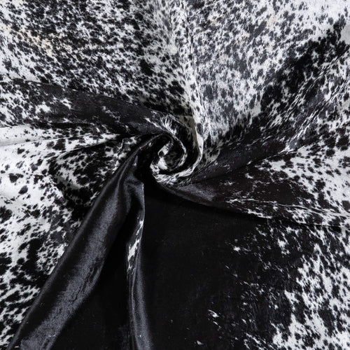 Brazilian Black Salt and Pepper Cowhide Rug Size 7'5" L x 6'0" W 6835
