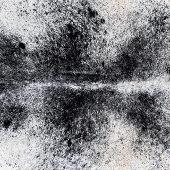 Brazilian Black Salt and Pepper Cowhide Rug Size 7'3" L x 5'10" W 6836