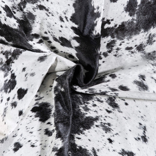 Brazilian Black Salt and Pepper Cowhide Rug Size 7'1" L x 6'4" W 6838