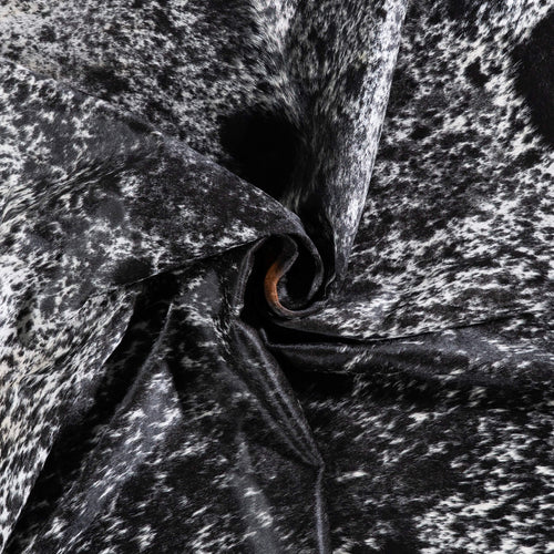 Brazilian Black Salt and Pepper Cowhide Rug Size 7'2" L x 6'0" W 6840