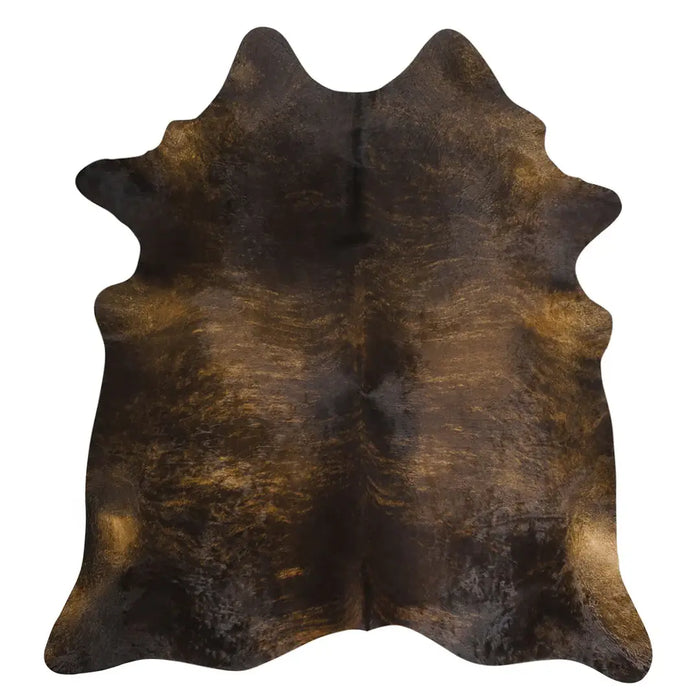 Dark Brindle Brazilian Cowhide Rug, Natural Suede Leather | eCowhides