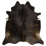 Dark Brindle Brazilian Cowhide Rug, Natural Suede Leather | eCowhides