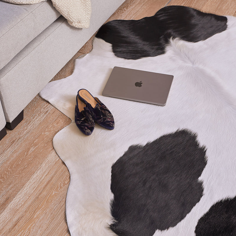 Black and White Cowhide Rug