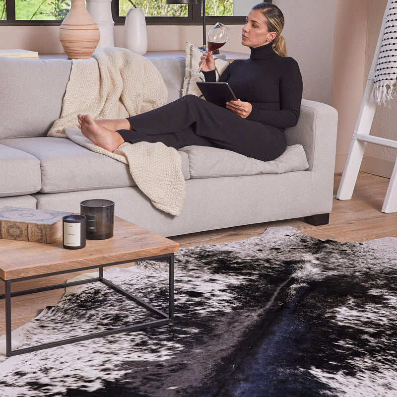 Black Salt and Pepper Cowhide Rug