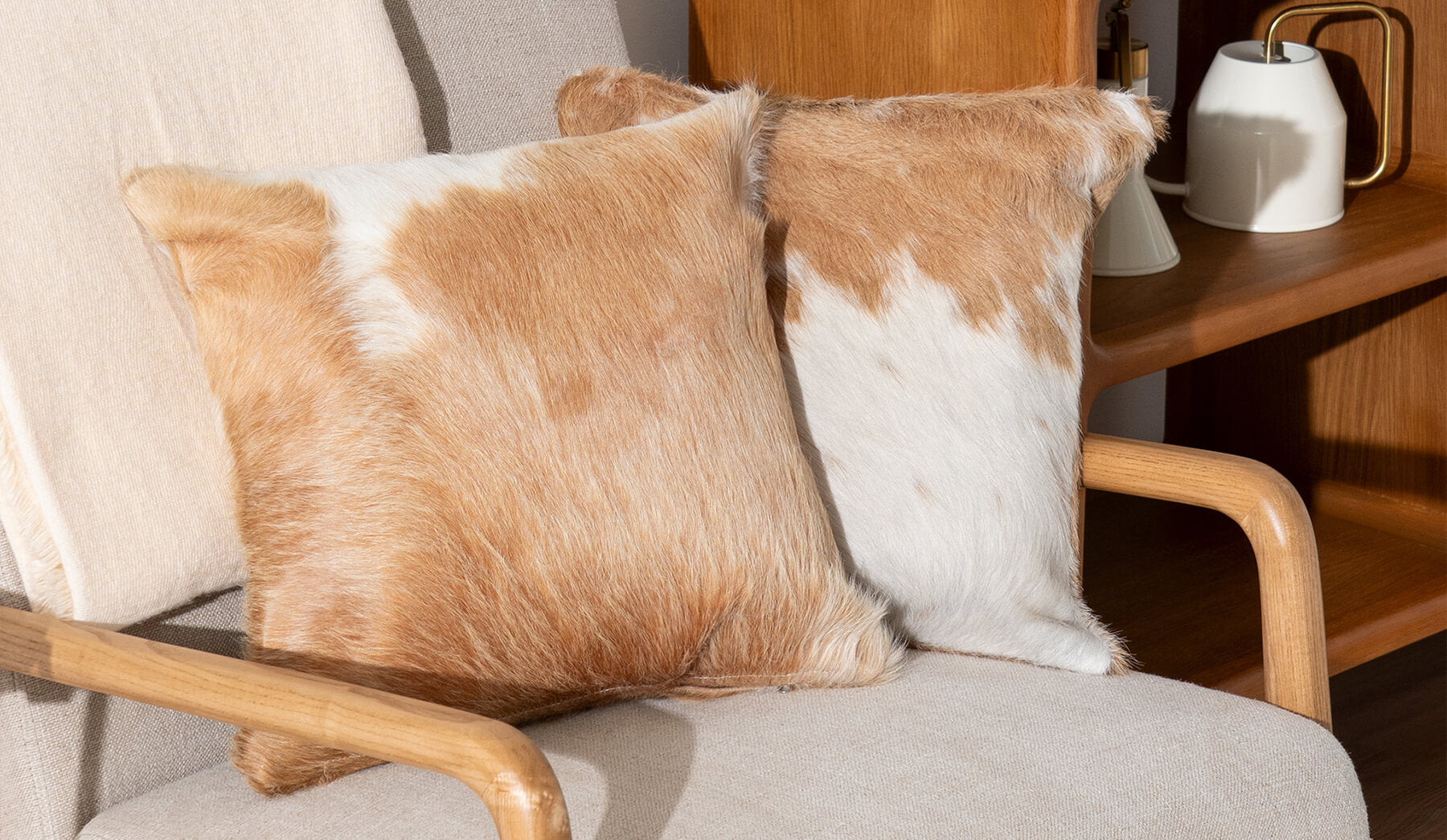 Palomino and White Cowhide Pillow Lifestyle
