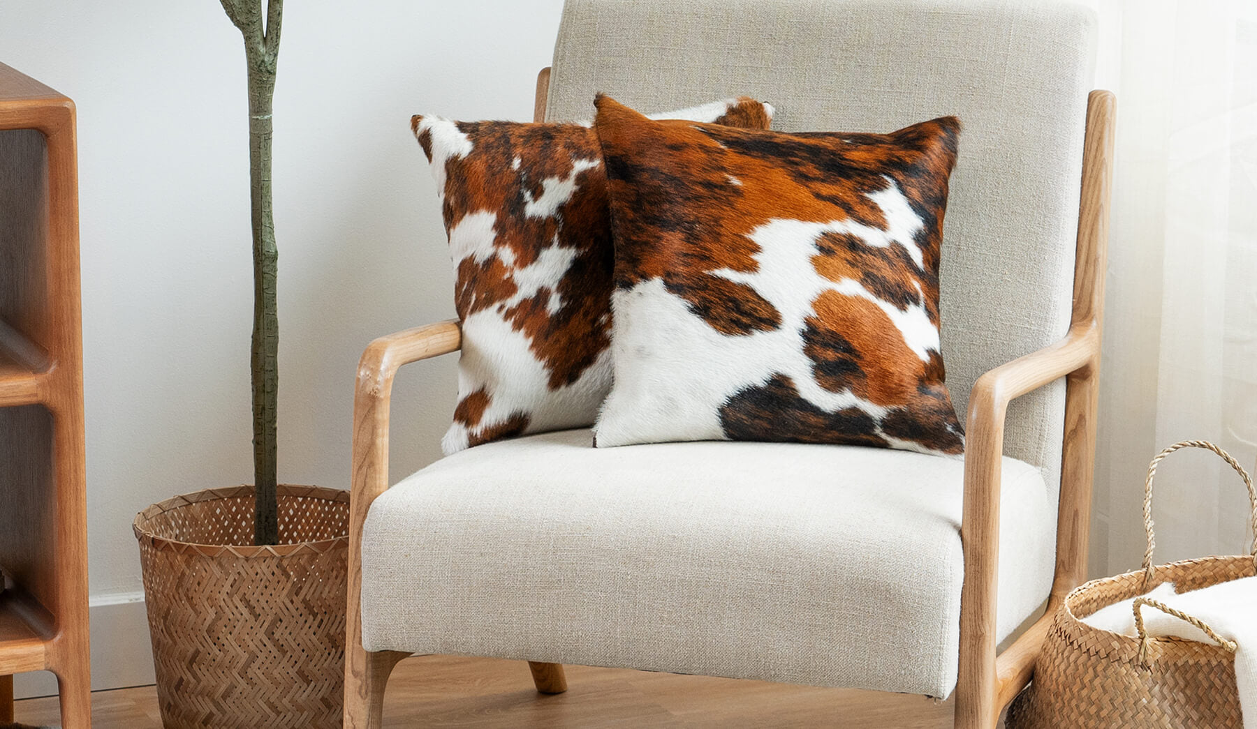 The Tricolor Cowhide Pillow Lifestyle