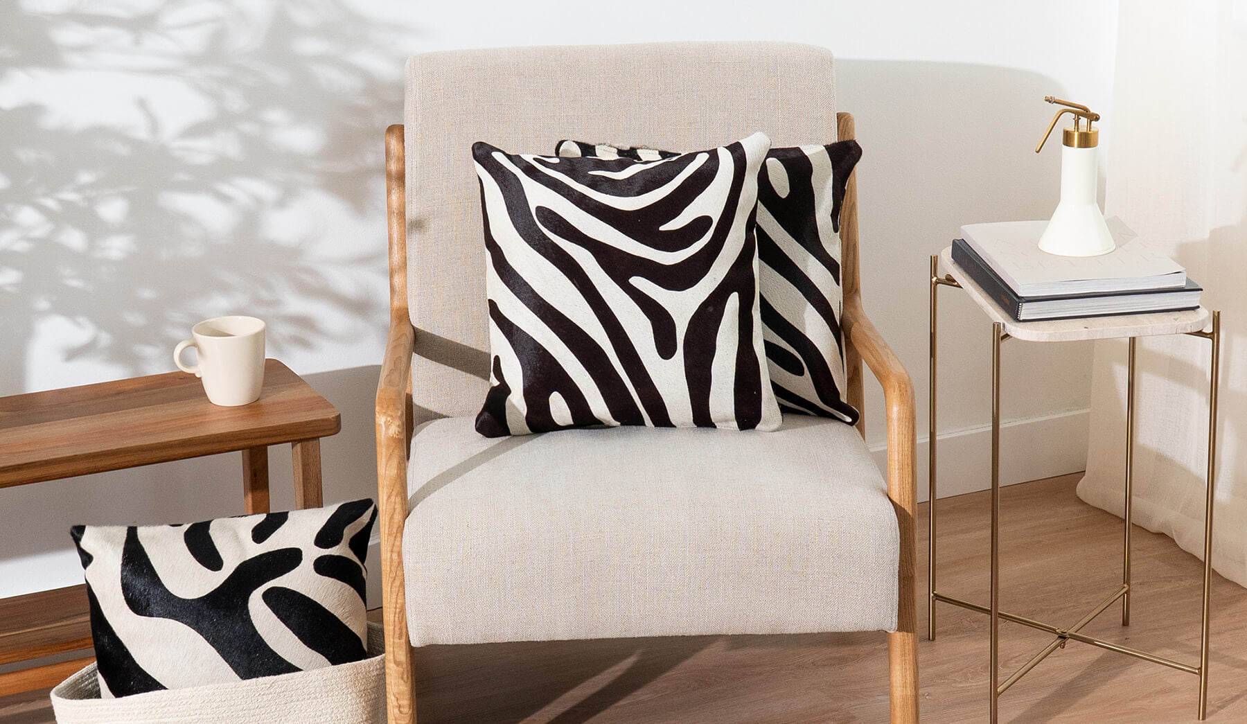 The Zebra Cowhide Pillow Lifestyle