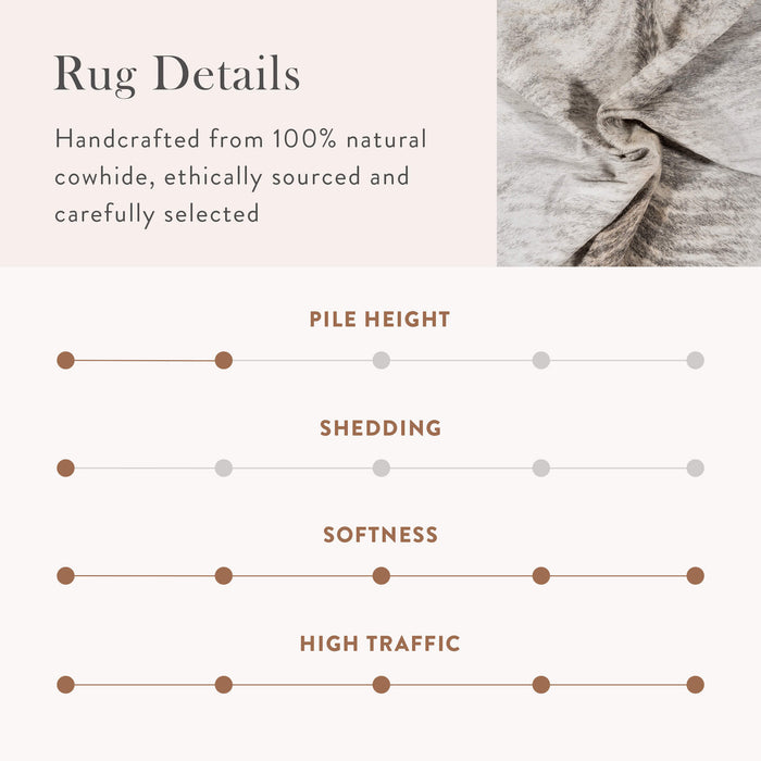 Light Grey Brindle Cowhide Rug Size 7'5" L x 6'11" W 9295