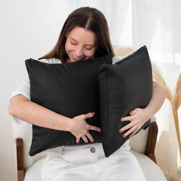 Onyx Leather Pillow