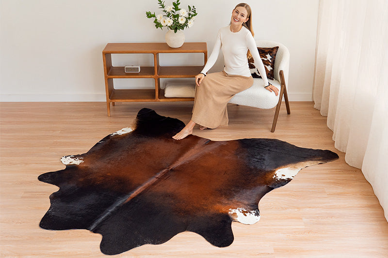 Off White Cowhide Rug Brazilian Brindle White Belly Cowhide Rug Size 8'2