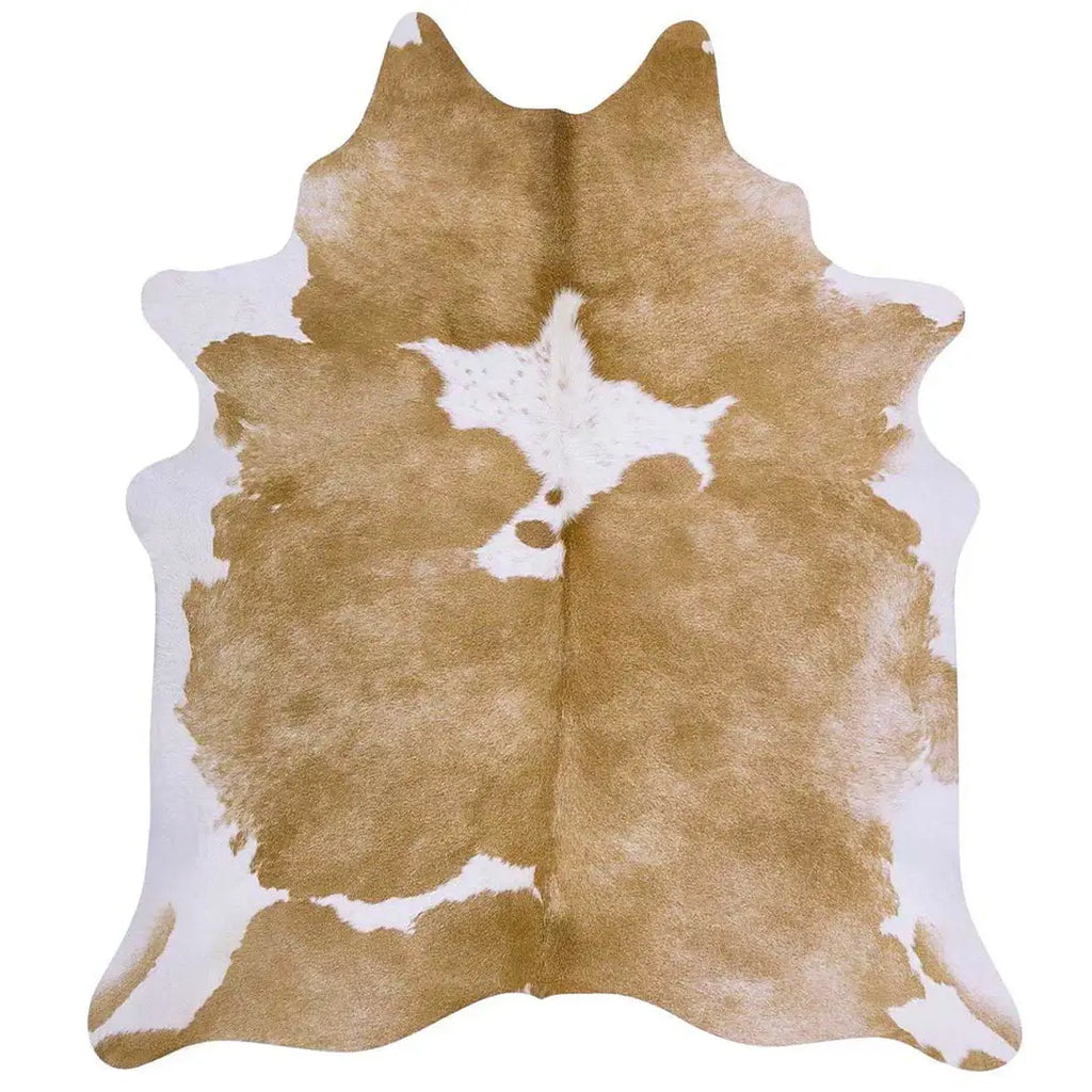 Palomino And White Brazilian Cowhide Rug: Large , Natural Suede