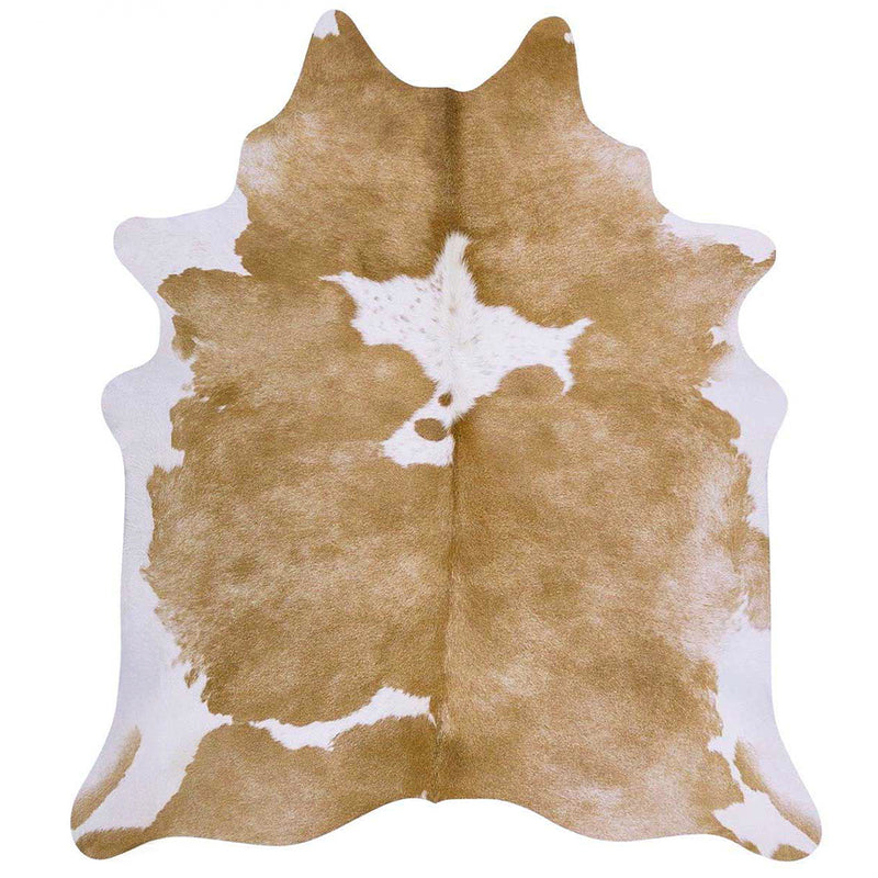 Palomino and White Brazilian Cowhide Rug: LARGE