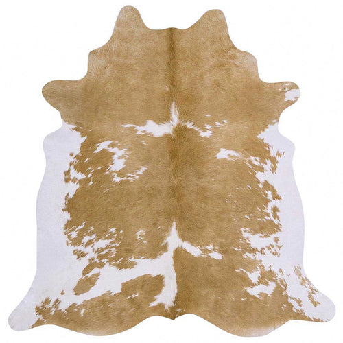 Palomino and White Brazilian Cowhide Rug: XXL