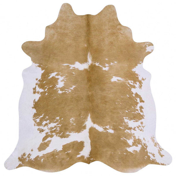 Palomino and White Brazilian Cowhide Rug: XL