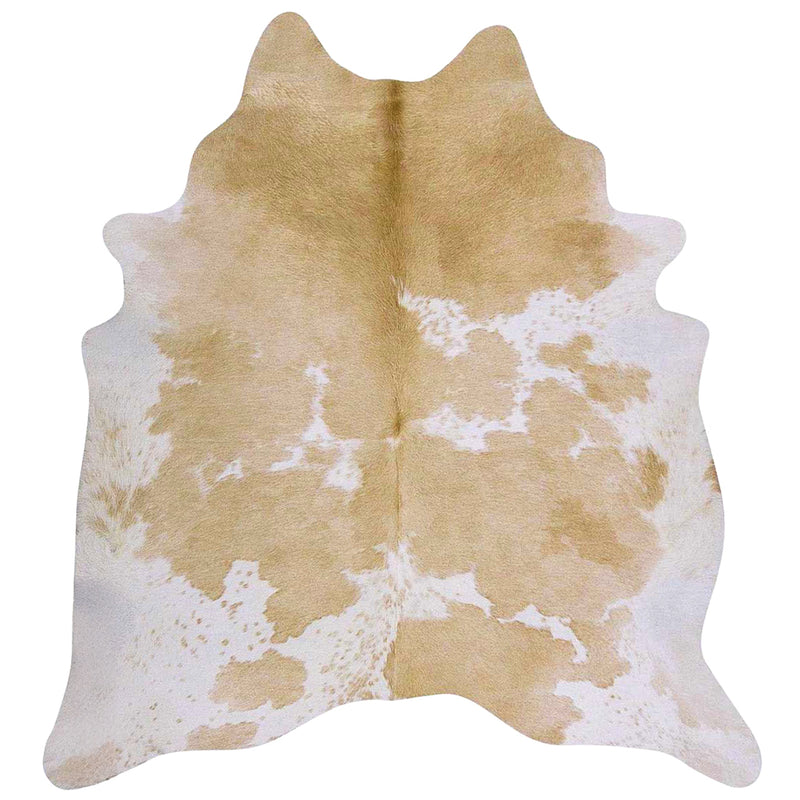 Palomino and White Brazilian Cowhide Rug: LARGE