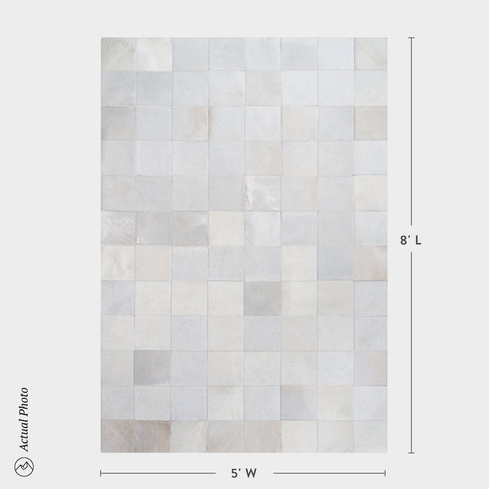 Rhodes White Cowhide Rug Size 8 x 5 Feet on Sale