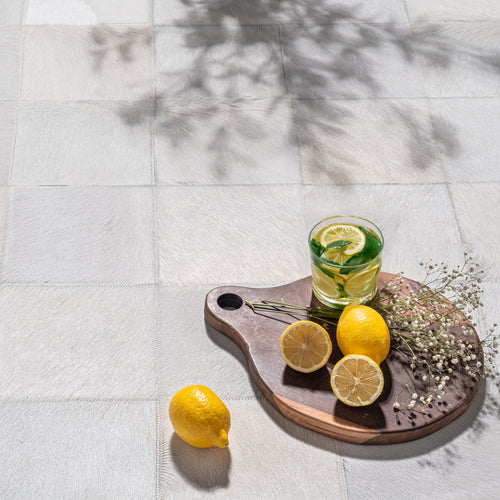 Rhodes White Cowhide Rug Size 8 x 5 Feet on Sale