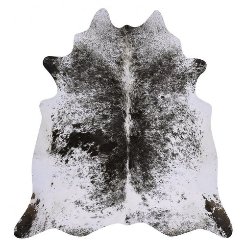 Salt and Pepper Black Brazilian Cowhide Rug: LARGE