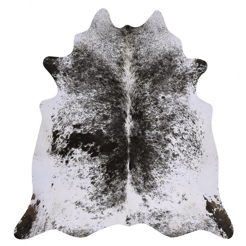 Salt and Pepper Black Brazilian Cowhide Rug: XL