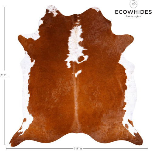 Brazilian Hereford Cowhide Rug Size 7'5" L x 7'5" W 7532