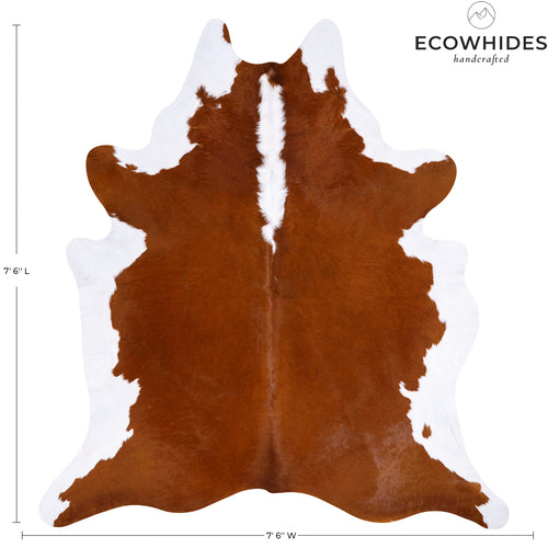 Brazilian Hereford Cowhide Rug Size 7'6" L x 7'6" W 7539